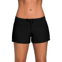 womens swim shorts summer sports quick drying shorts lady drawstring swim trunks bikini bottoms beach boardshorts soft swimwear