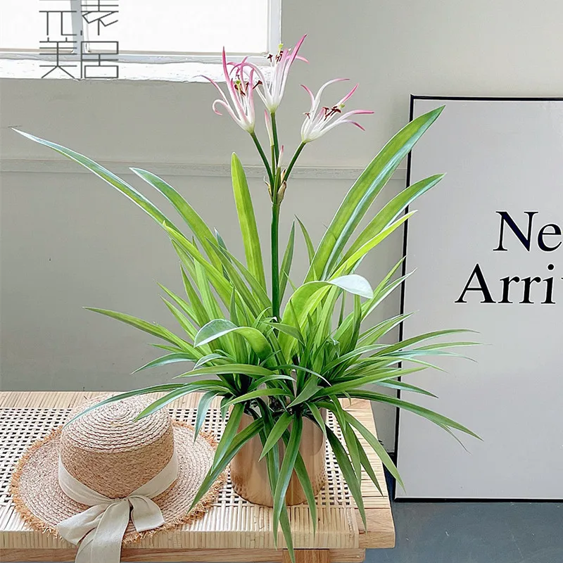 

Artificial Orchid Grass Plants Green Synthetic Grass Tropical Flower Arrangement Material Hotel Wedding Party Home Deco Accessor