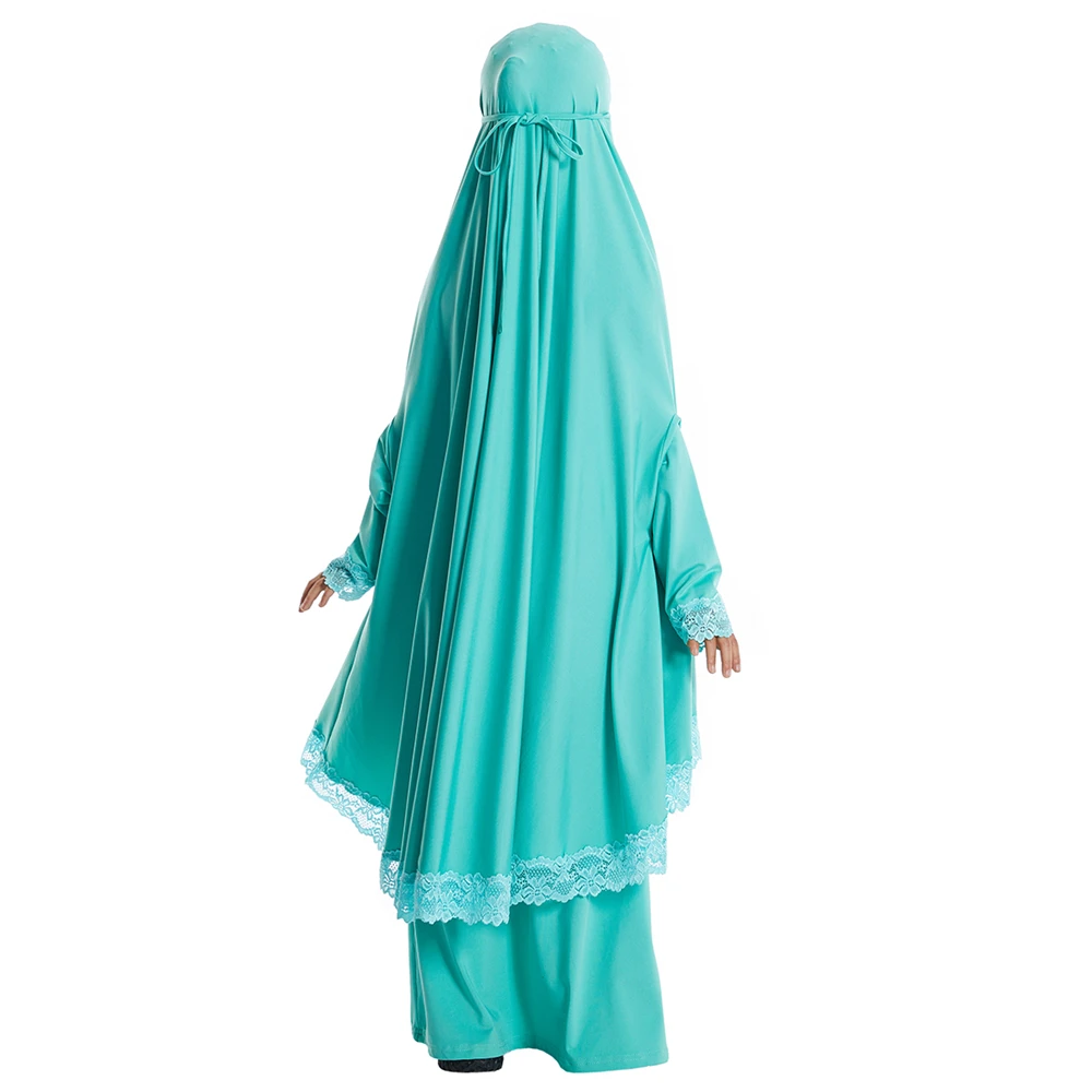 Традиционный мусульманский детский комплект из 2 предметов для девочек Абая Ид