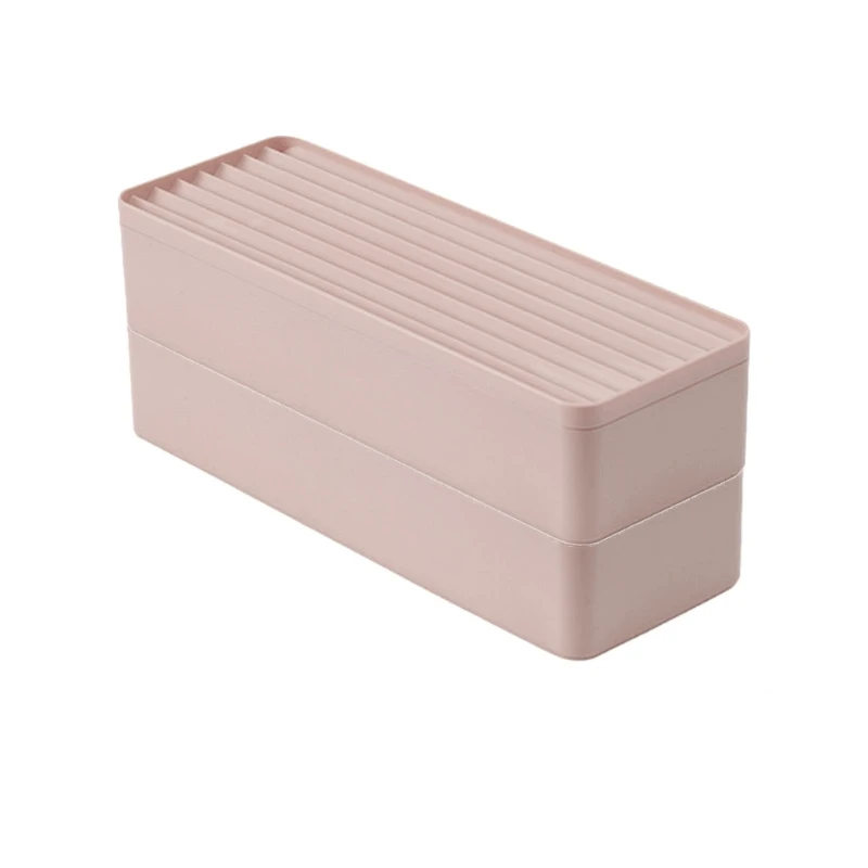 

Cable Storage Organizer with Lid Stackable Phone Charging Plug Wire Collection