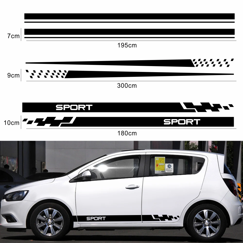 

2pcs Fashion racing stripes graphics car sticker DIY decoration model general style doors on both sides of the vinyl accessories