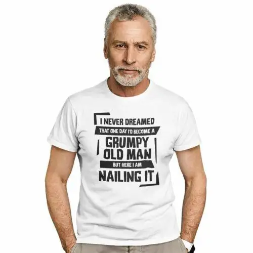 

Mens Old Man Nailing It T Shirt Retirement Old Retired Birthday Gift Tee