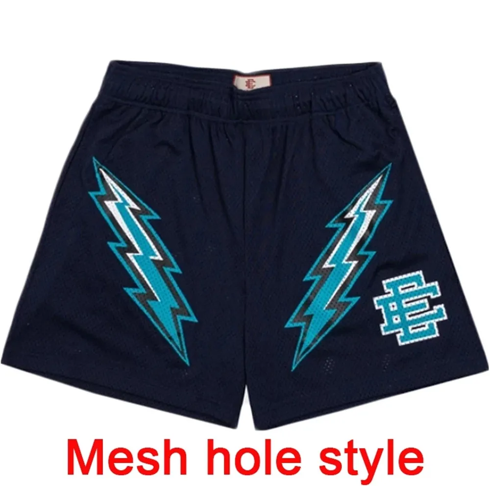 

2022 New Summer Mesh Hole Style Beach Running Shorts Men Casual Jogging Fitness Shorts Quick Dry Men's Gym Bermudas Board shorts
