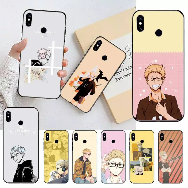 

Haikyuu Kei Tsukishima anime Phone Case For Xiaomi Redmi note 7 8 9 11 t s 10 A pro lite funda shell coque cover