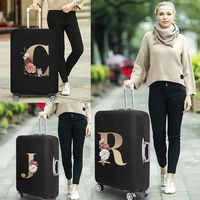 suitcase elastic protective cover geometry gold letter printed luggage case dust cover for 18 28 inch trolley travel accessories