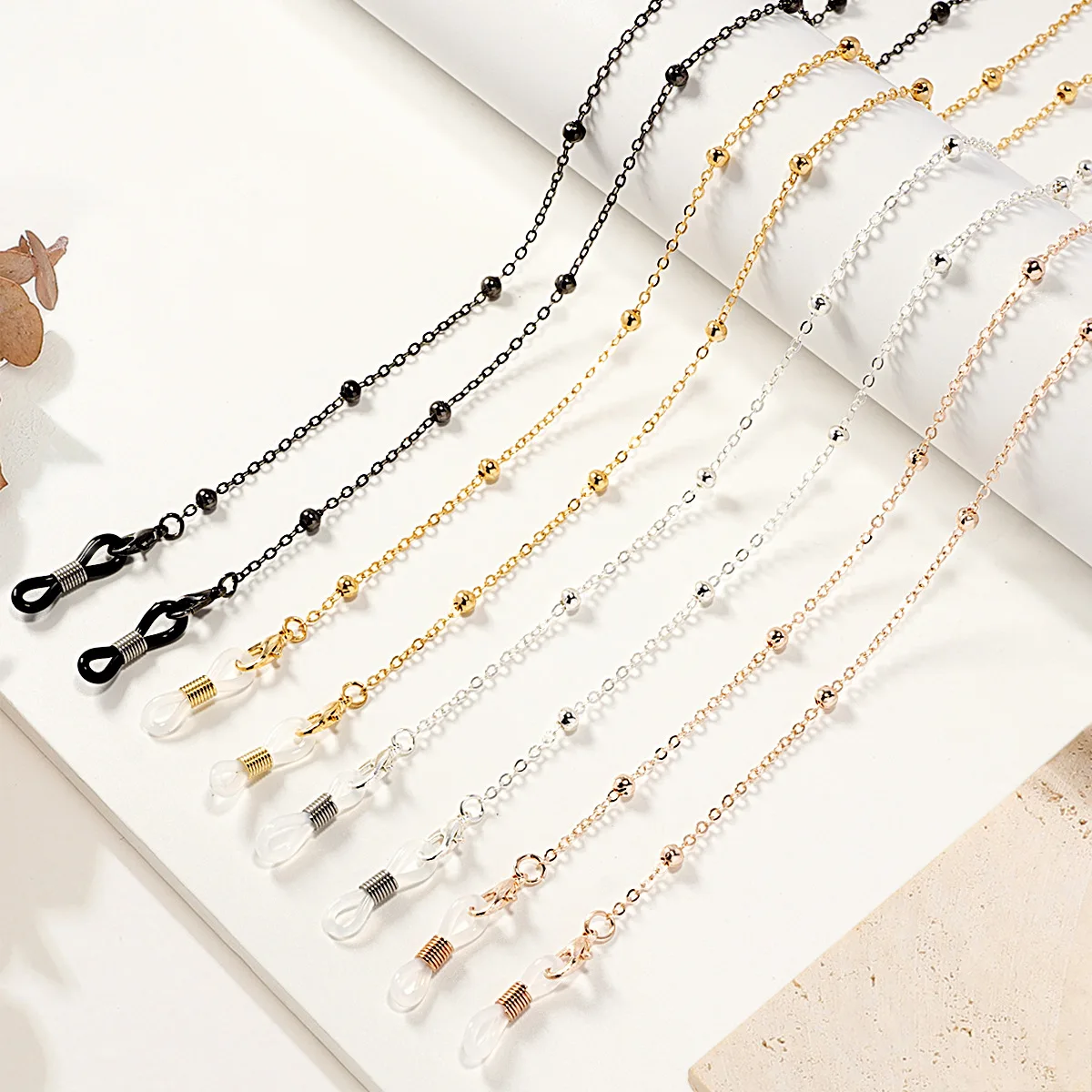 Цепочка для очков женская ювелирный шнурок с бусинами цепочка ручной работы