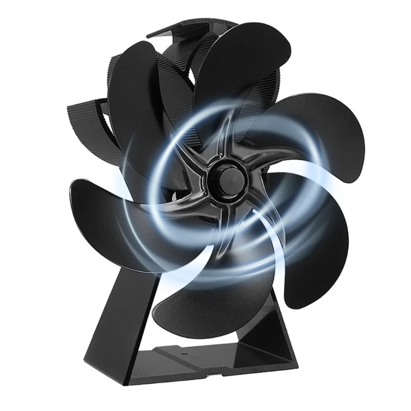 

Wood Stove Fan Heat Powered 6 Blades Silent Wood Burning Stove Fans Fireplace Fan Non Electricity Required Save Energy