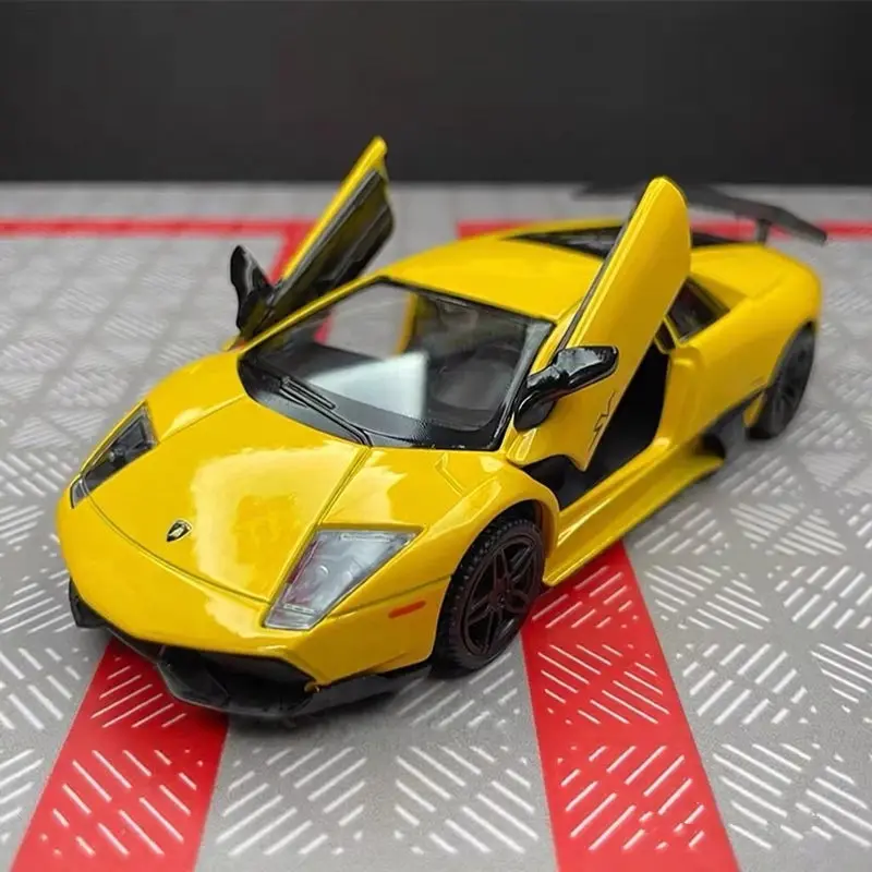Фото Масштабная модель автомобиля Lamborghini Murcielago 1:36, классический суперкар из сплава, литая металлическая модель гоночного автомобиля, имитация, подарок для детей №3