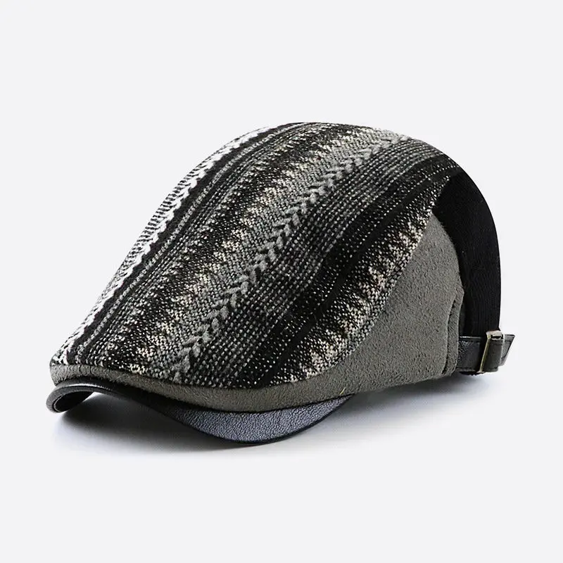 

Brand Beret Men Solid Color Newspaper Children Cap Cotton Duck Bill Ivy Flat Top Hat Spring Summer Herringbone Sunshade Hat Sun