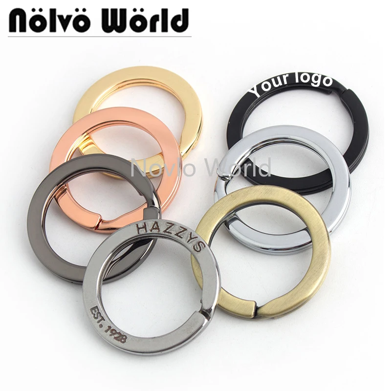 50-200pcs 7 colors 23mm Customized Engraved Keychain For Car Logo,Personalized Pendant Gift Brand Name Keyring Key Chain Ring