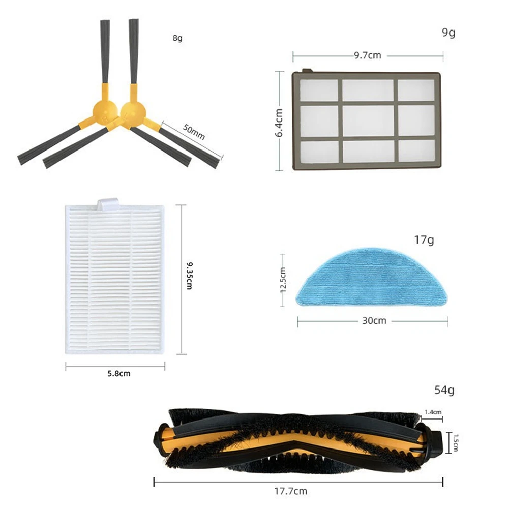 

For ABIR X5 / X6 / X8 Genio Navi N600 Robotic Vacuum Cleaner Replacement Spare Parts Main Side Brush Hepa Filter
