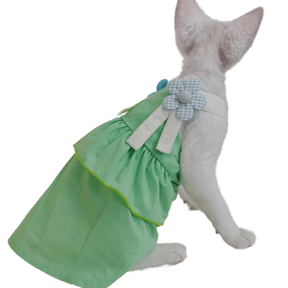 

Summer Thin Cotton Sphynx Cat Princess Dress Sphinx Hairless Cat Costume Devon Rex Conis Clothes for Kitten Outfits Cats Clothes