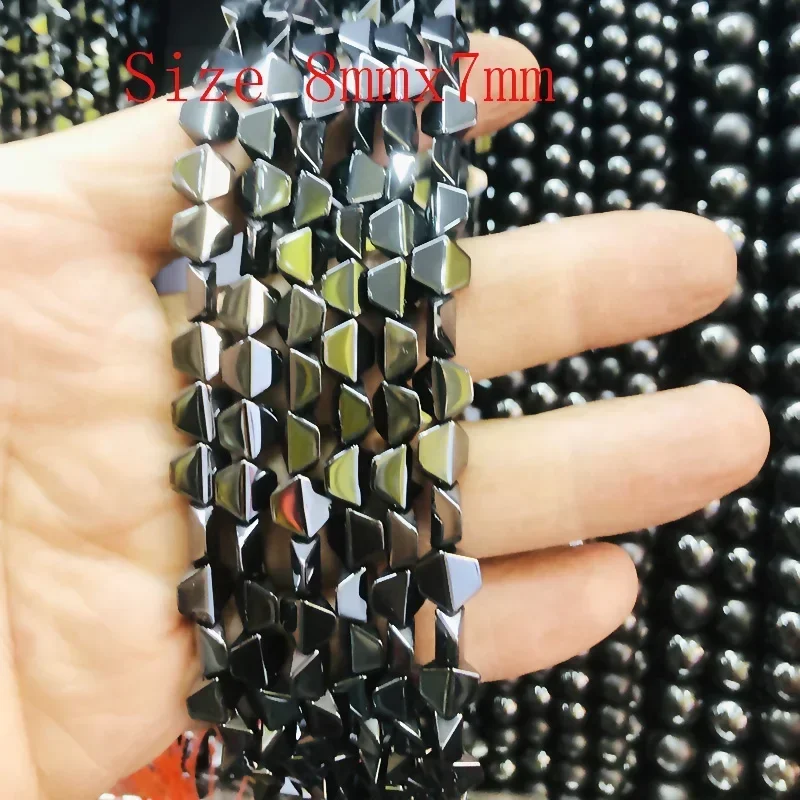 15-дюймовые натуральные черные магнитные гематитовые бусины для изготовления