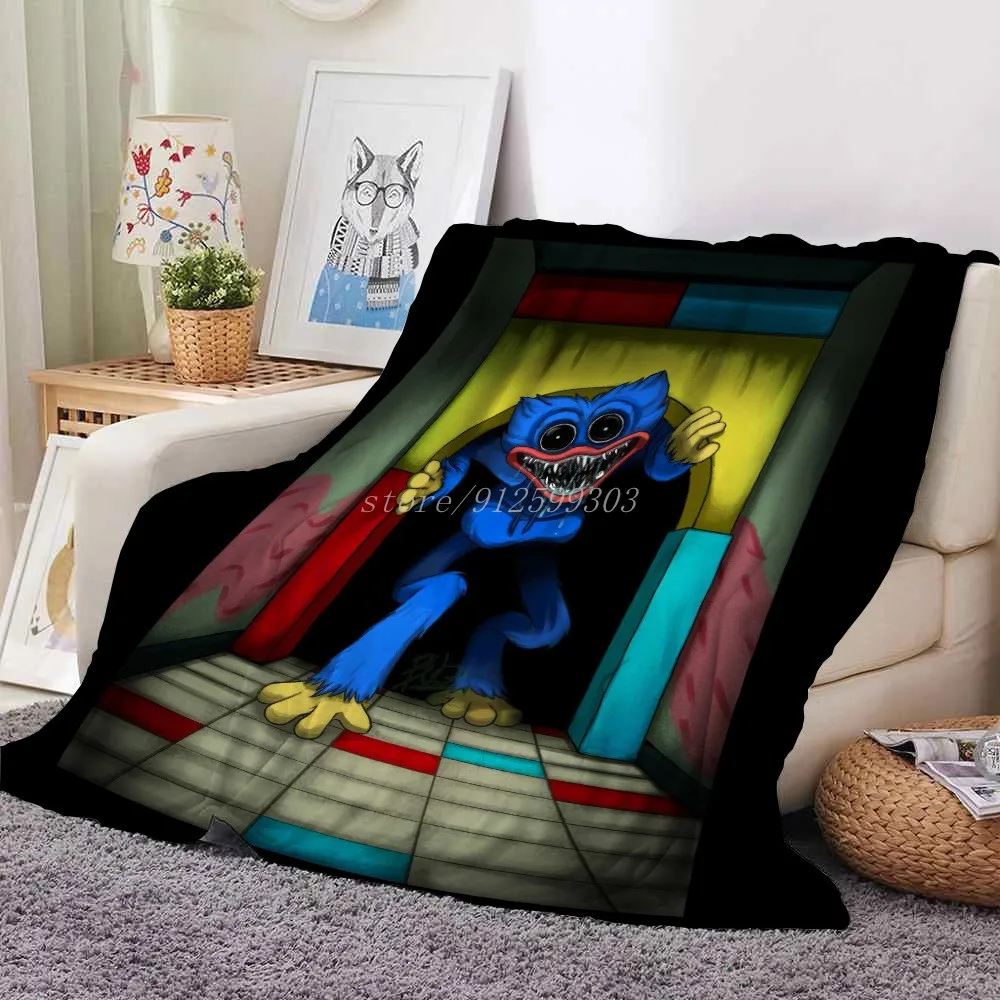 

3D printed game poppy playtime rectangular blanket poppy playtime-Huggy Wuggys flannel blanket wearable Blanket Sofa blanket
