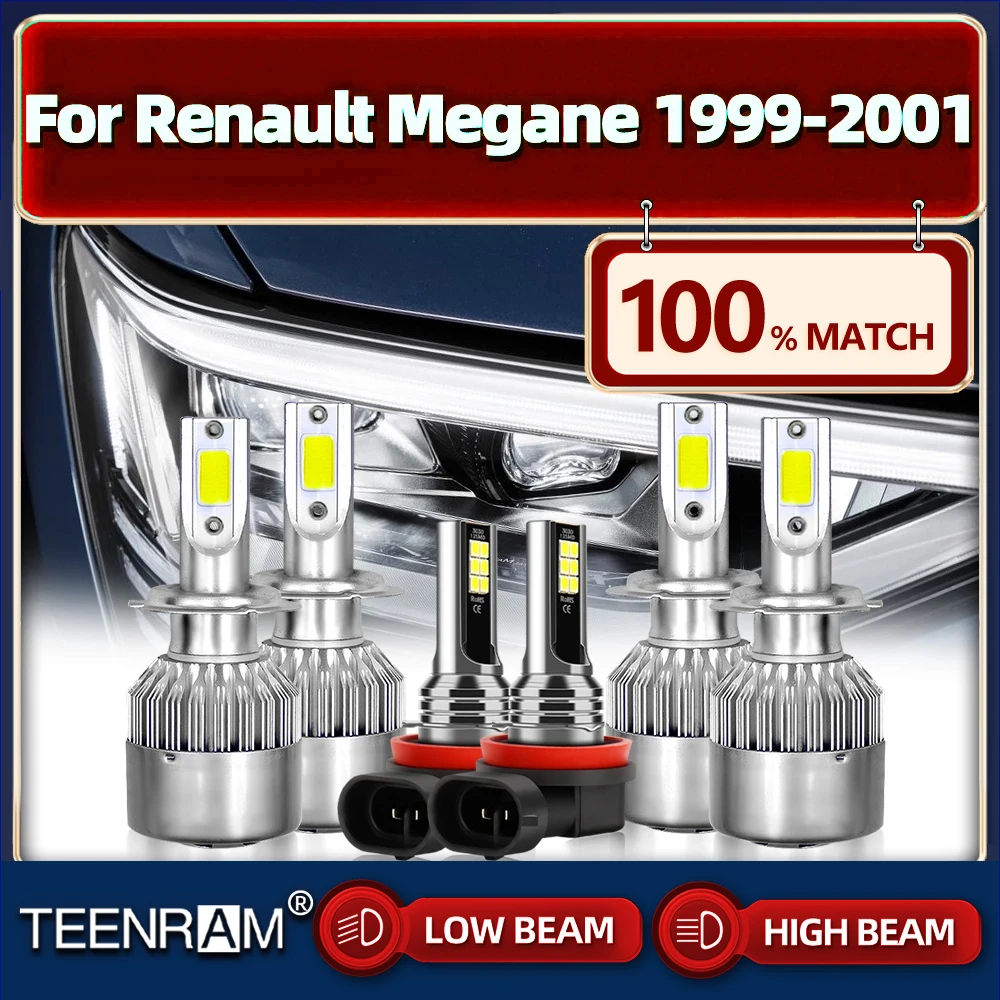 

H1 H7 Canbus светодиодные фары 360 Вт 60000LM автомобильные лампы 12 В 6000 К белый авто противотуманные светильник для Renault Megane 1999 2000 2001