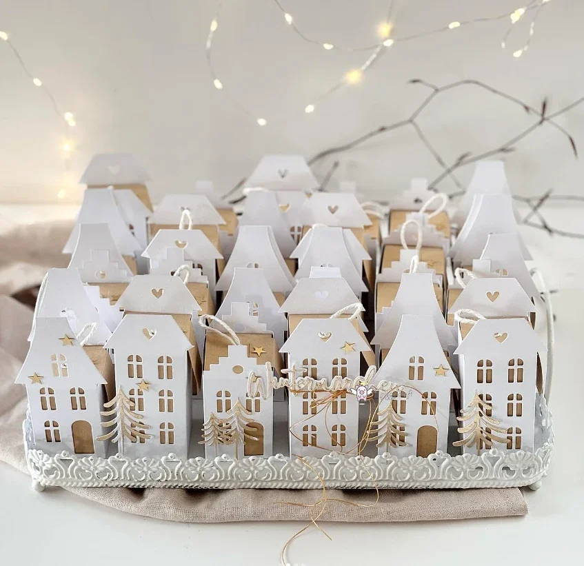 Новые ремесленные металлические штампы для резки 3D рождественский дом серия