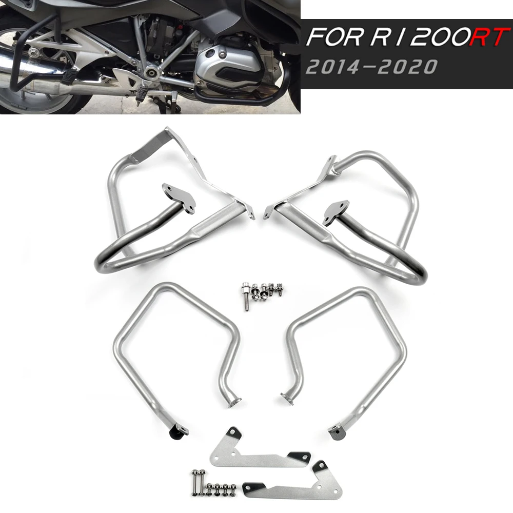 

For BMW R1200RT R1200 RT R 1200 RT 2014-2020 2019 Motorcycle Front&Rear Engine Guard Highway Crash Bar Bumper Frame Protection