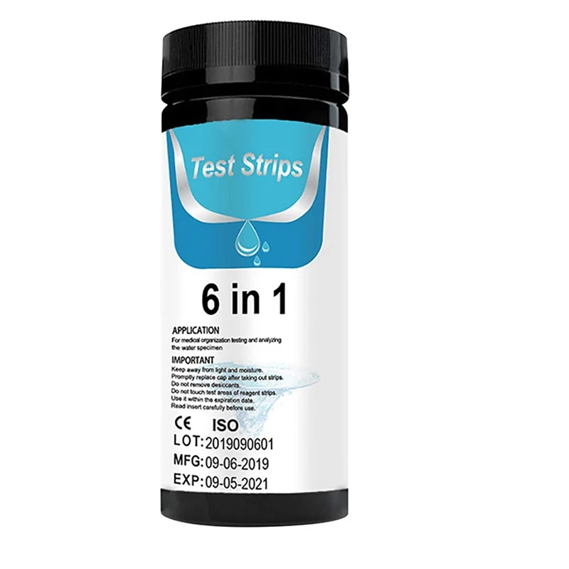 

Pool Test Strips,6 In 1 PH Test Strips Acid Alkaline Test Strips For Saliva,Drinking Water,Soap,Water Quality Test Paper