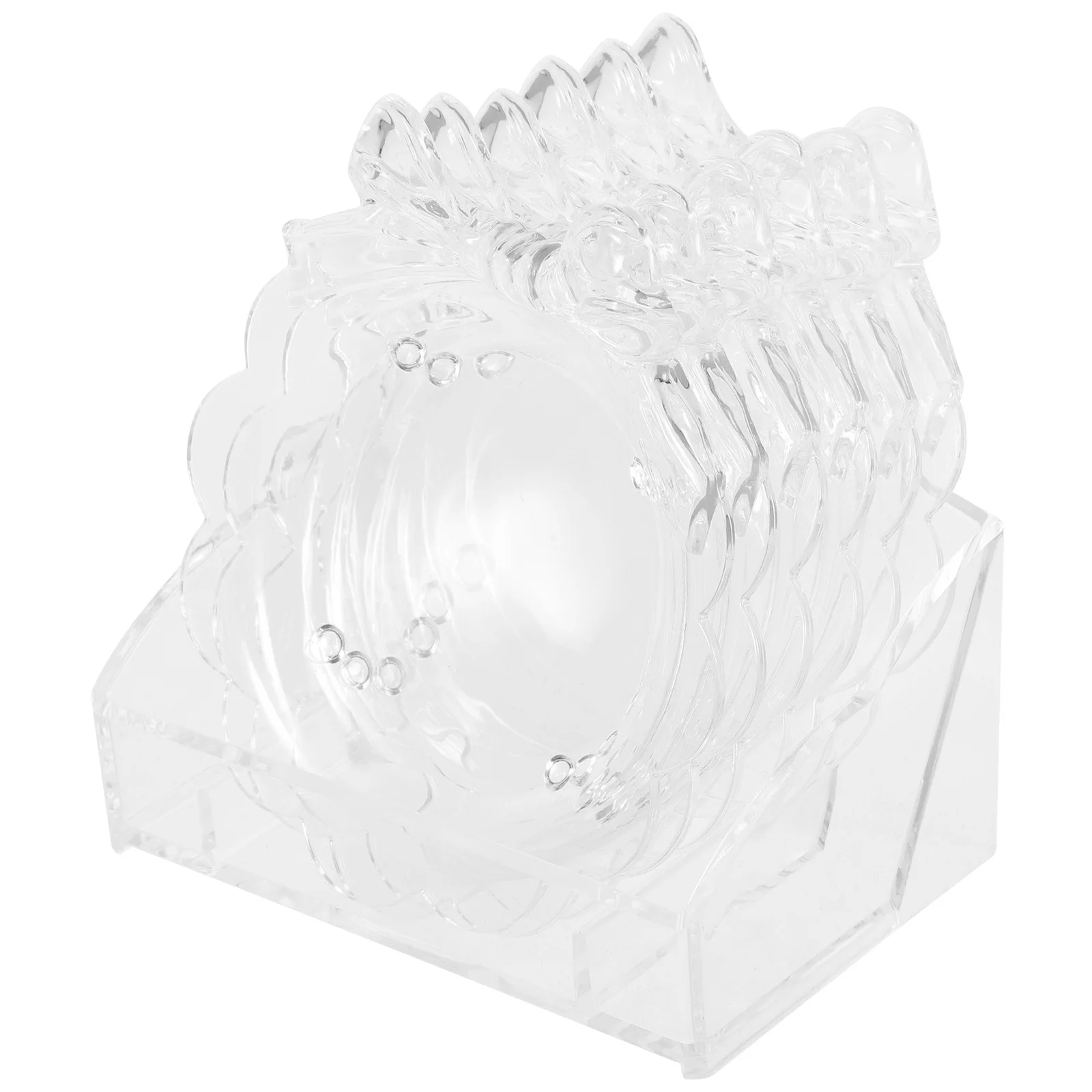 

1 Set of Cute Coasters Household Acrylic Coasters Desktop Non-skid Cup Cushions Drink Coasters with Holder