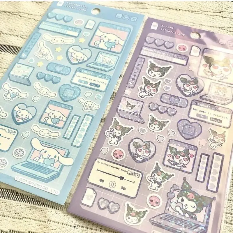 

Милые Мультяшные наклейки Sanrio, милые наклейки Hellokitty Cinnamoroll Kuromi Mymelody, наклейки «сделай сам» для телефона, багажа, ноутбука, наклейки, детская игрушка