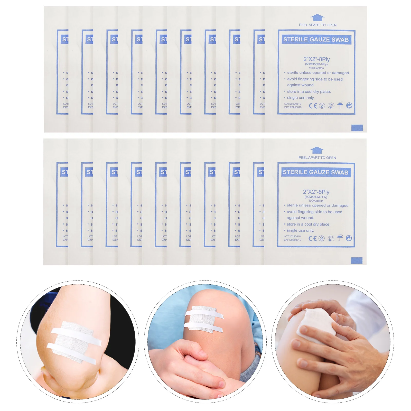 

Gauze Pads Wound Sponges Aid First Dressing Pad Non Care Cotton Bandage Sterile Woven Tape Sponge Absorbent Adhesive Nonwoven