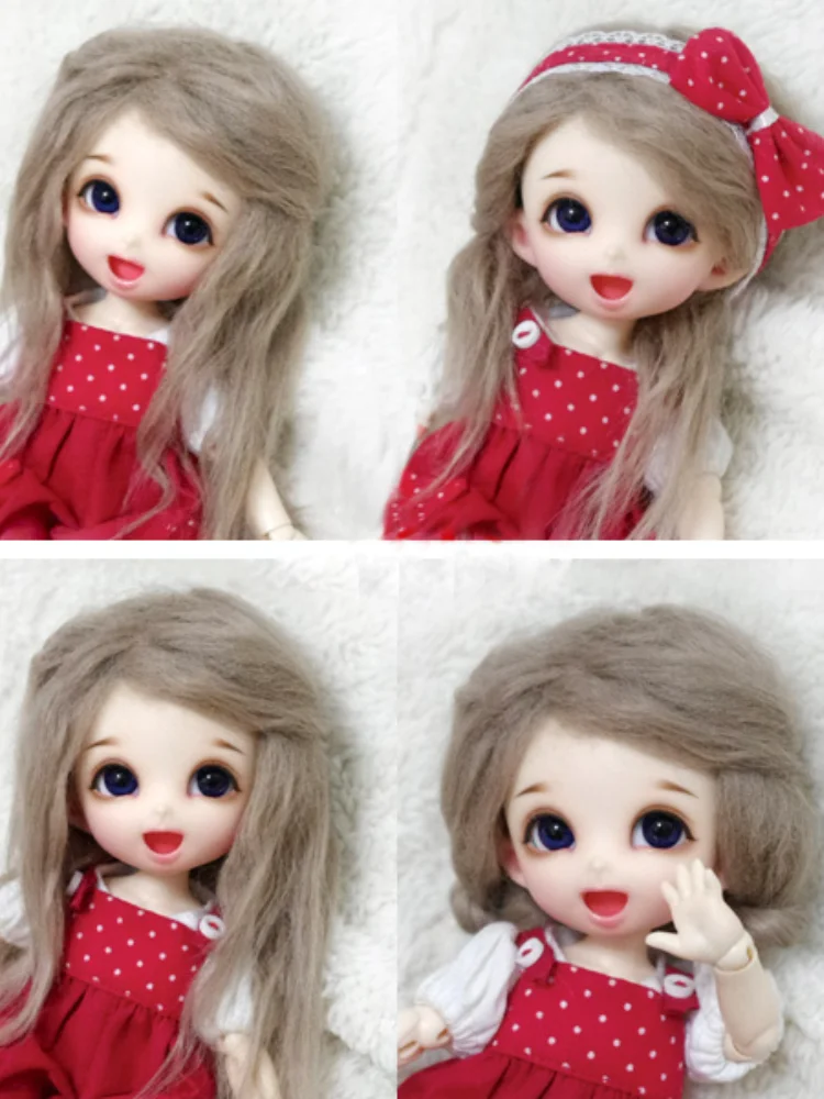 

BJD Doll Fur Wig coffee long straight hair wigs for 1/3 1/4 1/6 1/8 1/12 BJD DD SD MDD MSD YOSD doll fur wigs