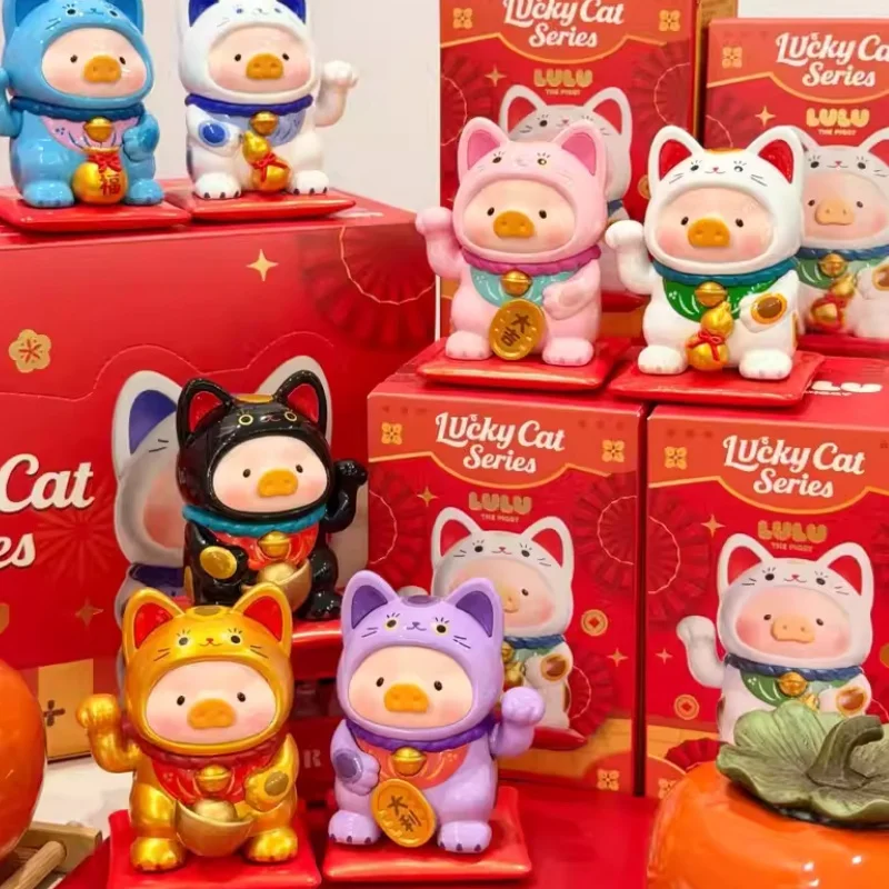 Фото Оригинальная серия Blind Box Toyzeroplus Lulu Pig Lucky Cat: Фигурки-сюрпризы Lulu Pig, коллекционные куклы-модели, подарок, игрушка №1