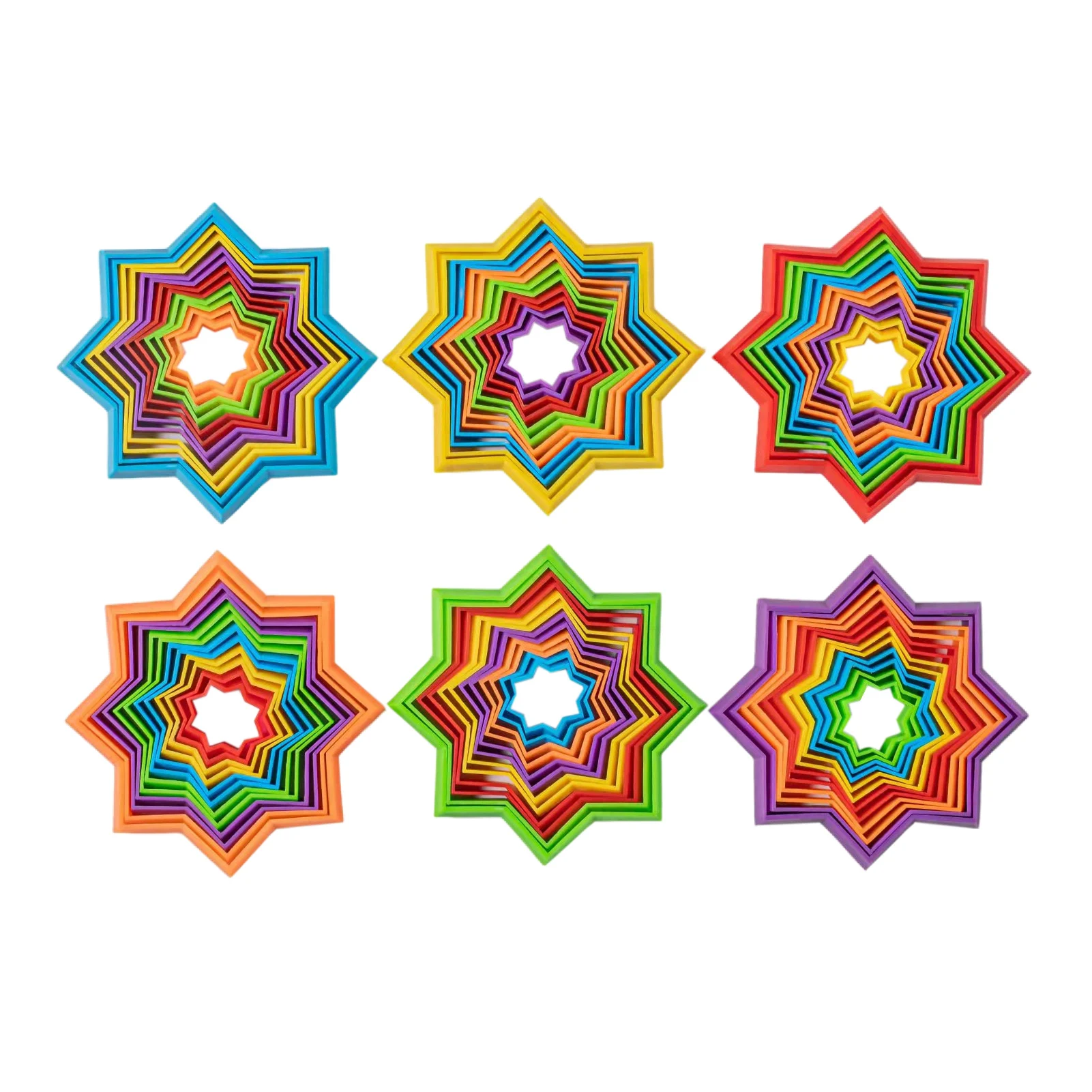 

3D Magic Star Spiral Toy Variety Magic Star Children's Educational Toys Easy To Clean Children's Hexagon Spiral Decompression To