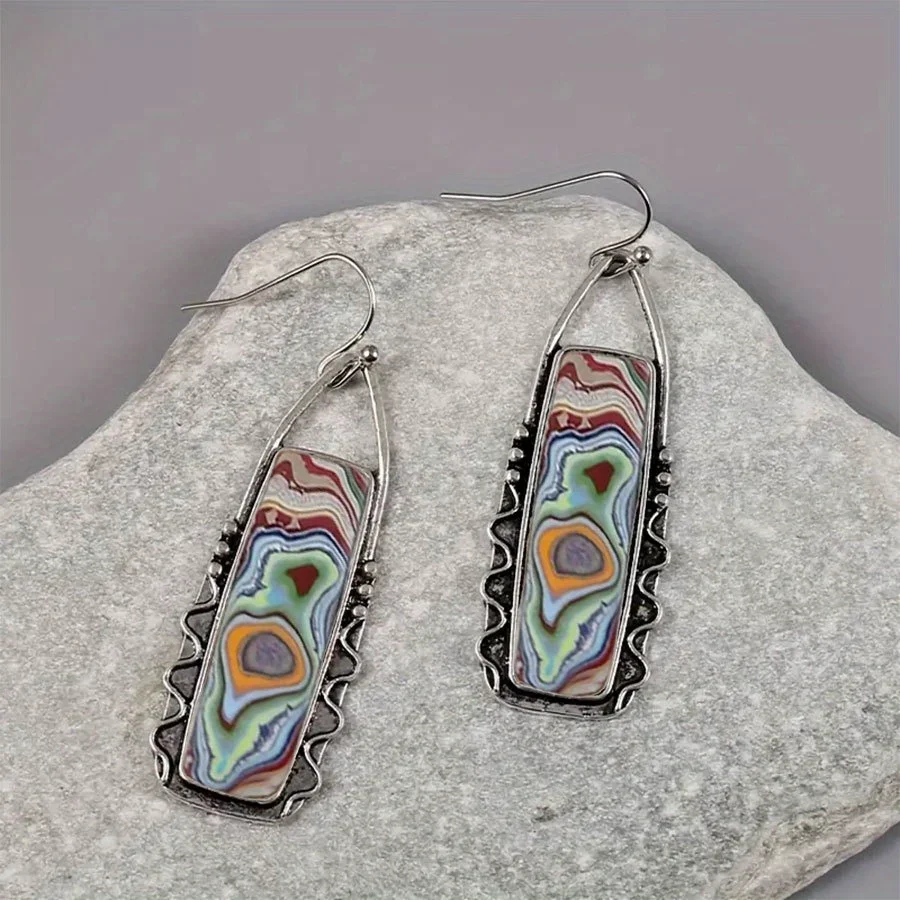 Модные богемные серьги с имитацией бирюзы для женщин идеальный подарок любимого