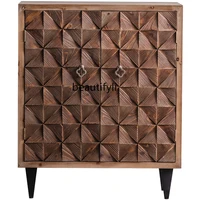 LBX  Solid Wood Chest of Drawers Living Room Wall Decoration Multi-Functional Bedroom Storage Cabinet Retro Entrance Cabinet