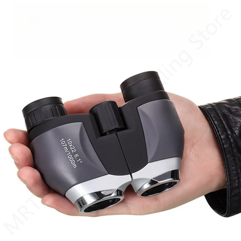 

10X22 HD широкоугольный оптический бинокль 100%, компактный высокий оптический объектив, мощный телескоп для туризма, кемпинга, охоты