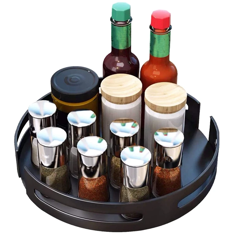 

Lazy Susan Turntable Cabinet Organizer -9.8 inch Plastic Clear Spinning Organization & Storage Container Bin, 360 degree
