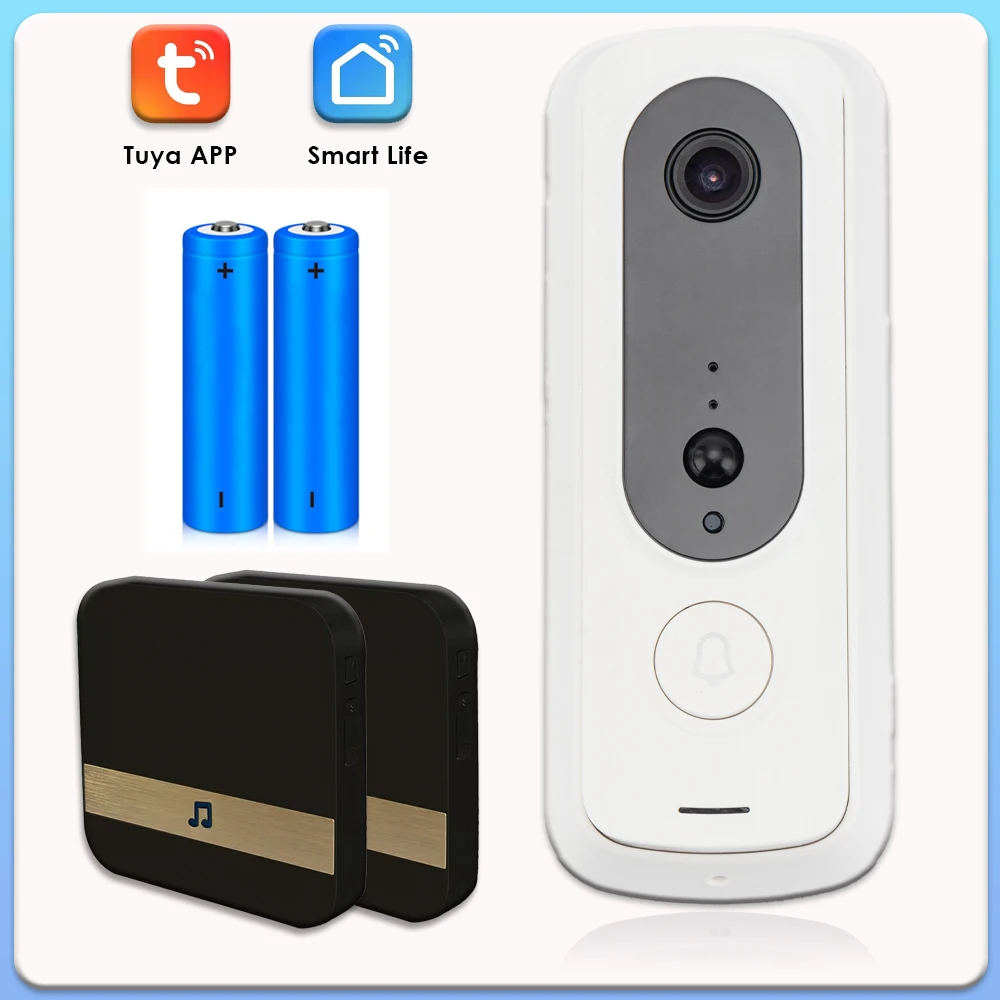 

1080P Video Doorbell Camera Tuya Smart Home Outdoor Door Bell Camera WiFi Wireless Rechargeable Battery Intercom IR Night Vision