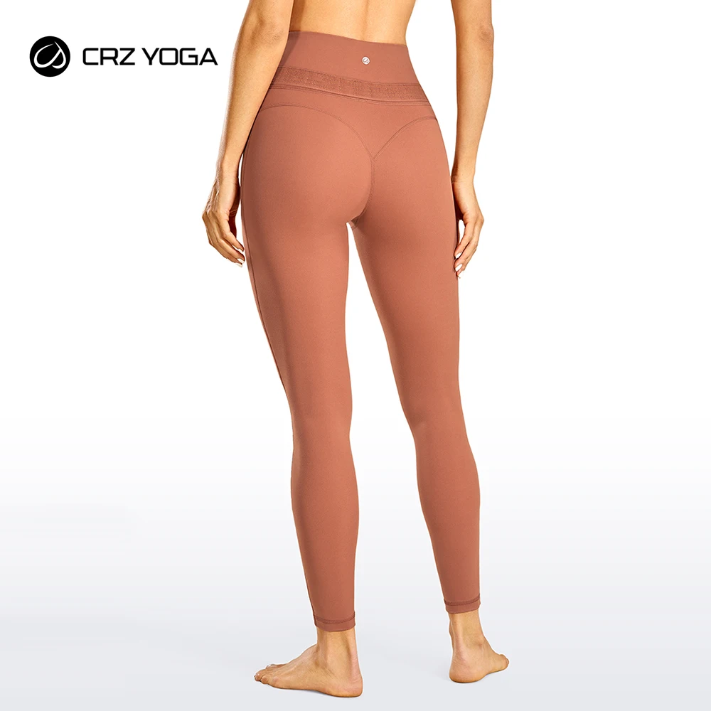 

CRZ YOGA Naked Feeling Soft Women's Reflective High Waisted Leggings Yoga Pants Workout Leggings-25 Inches