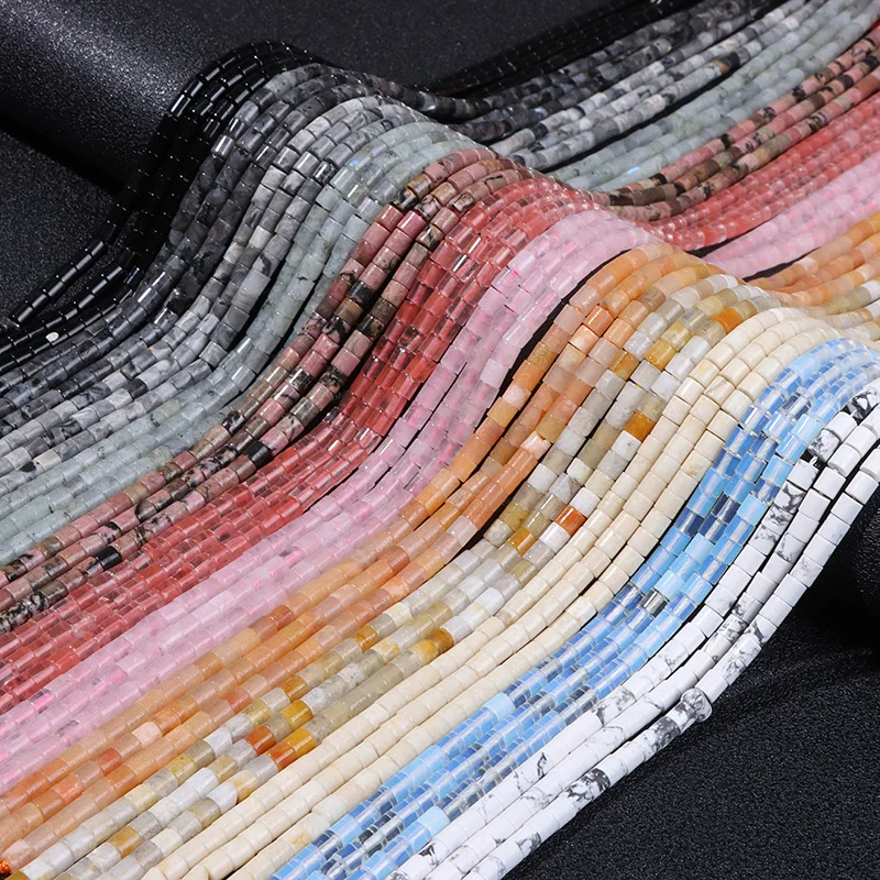 Цилиндрические бусины-колонки из натурального камня 4 х13 мм |