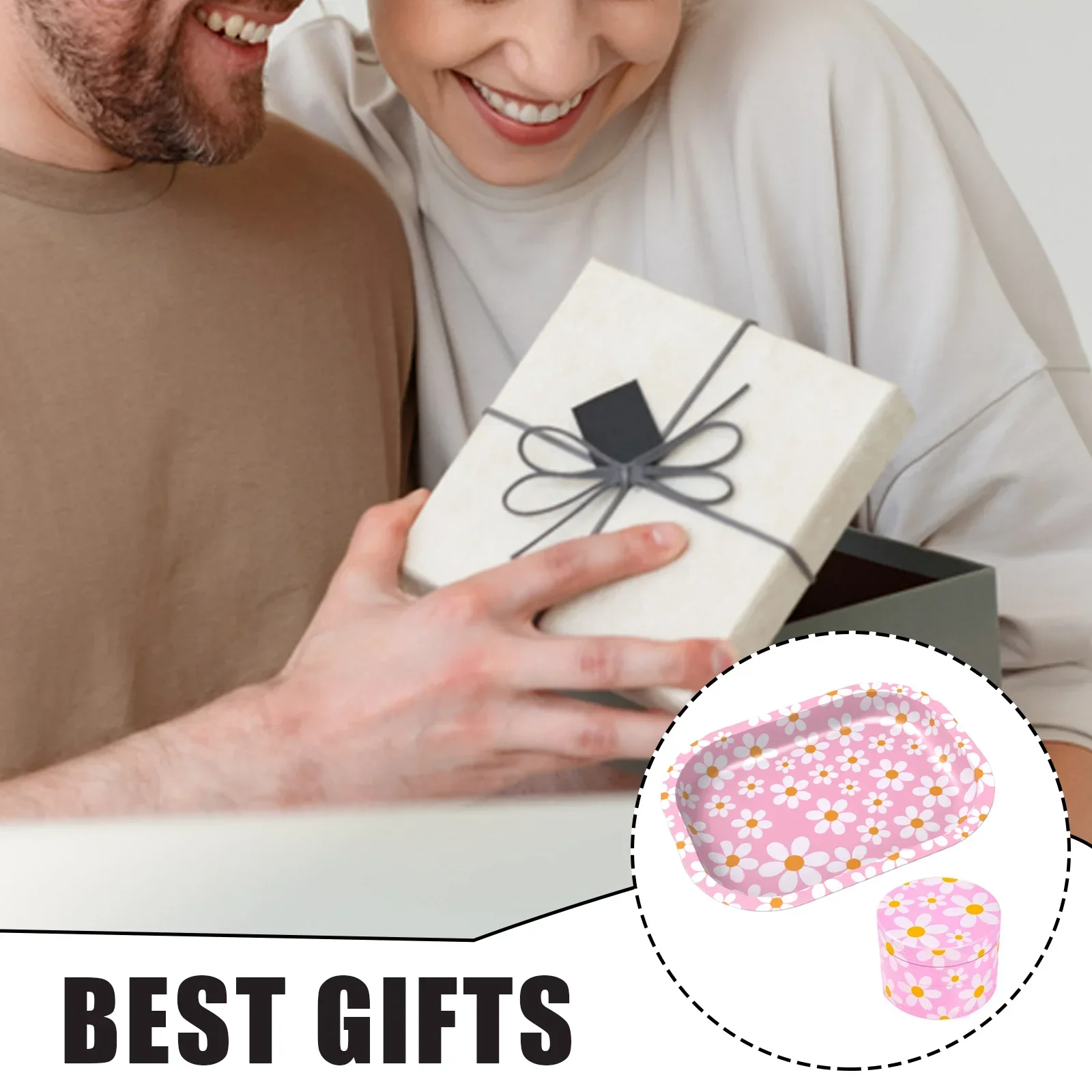 Поднос для измельчения специй с цветком ромашки