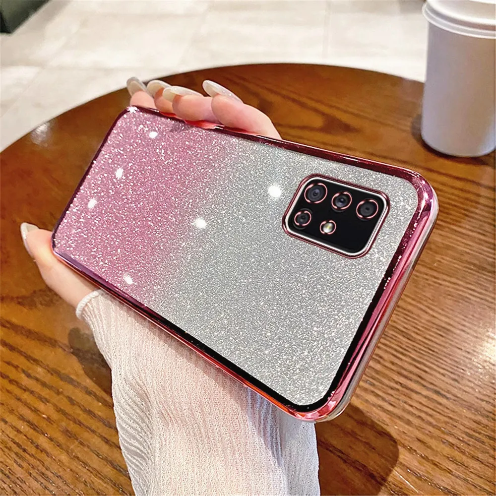 Фото A 51 71 31 21s Градиентный блестящий чехол для телефона Samsung Galaxy A51 A71 A31 A21S A20 A30 A50 A70 A7 2018 A20S Мягкий силиконовый чехол №1