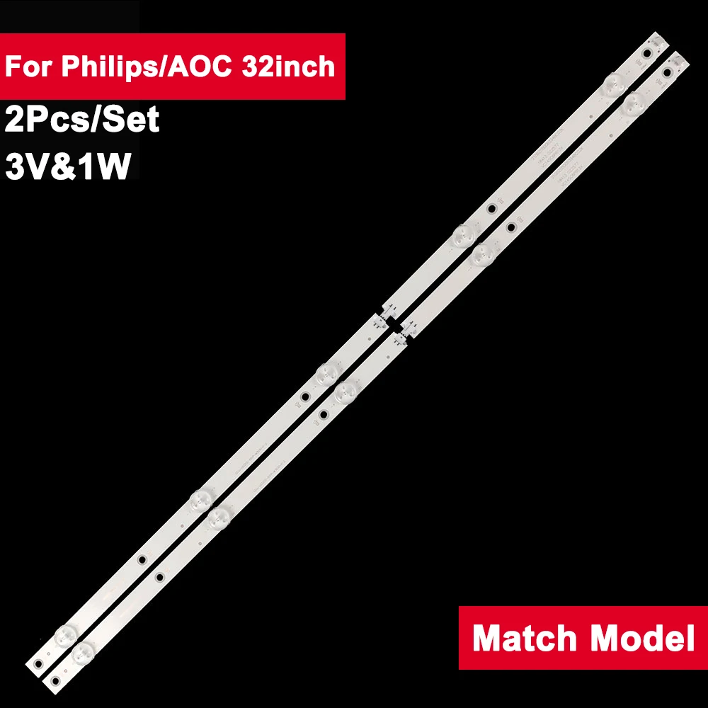 

2Pcs/Set 3V 614mm Led Tv Backlight Strip for AOC 32inch 32PHF5282/T3 32PHF3292/T3 32PHF321 32PHF5072 32PUF3282 LE32M3776