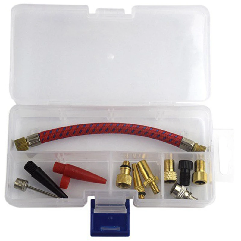 

12Pcs/Set Airbed Pump Hose Adapter Nozzle Valve Air Hose Inflating Needles Bike Pump Inflator Connector Bike Tools