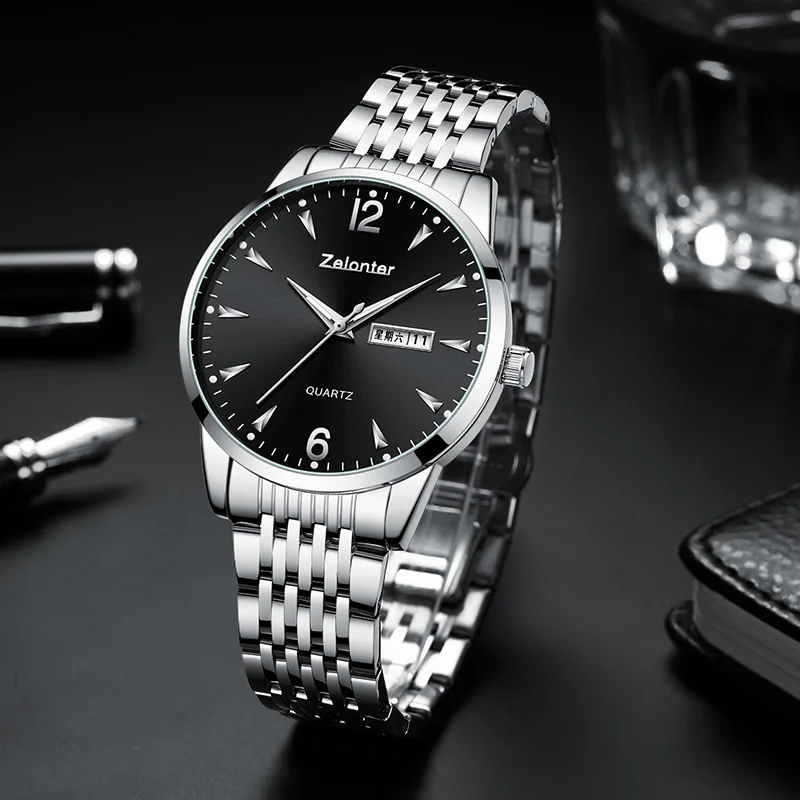 

Часы наручные мужские, модные деловые Кварцевые водонепроницаемые с двойным календарем