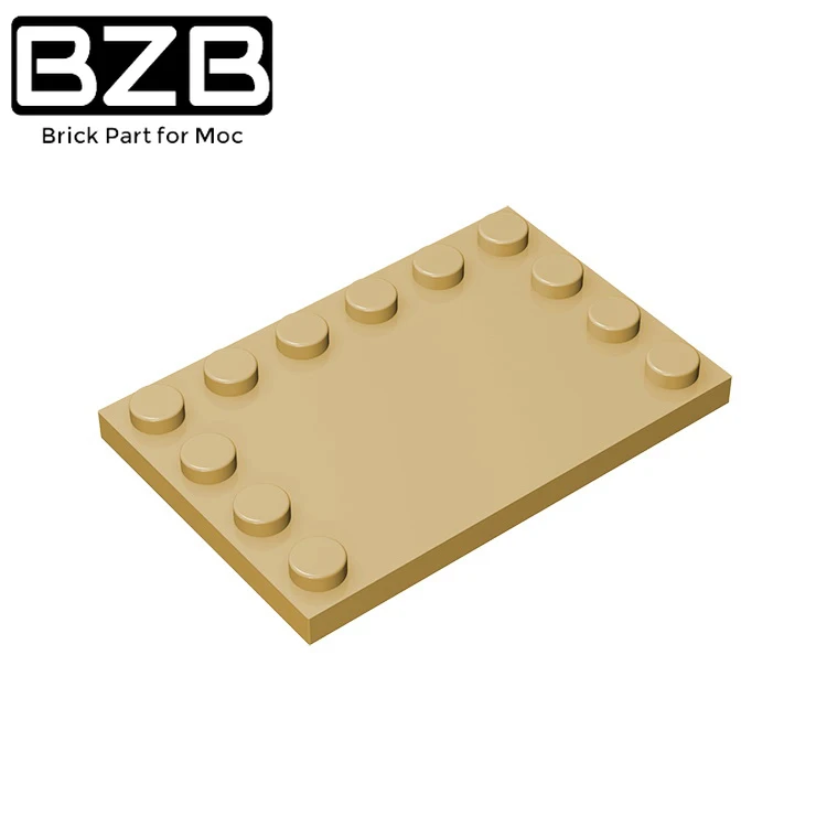 BZB 10 шт. MOC 6180 плитка Модифицированная 4x6 с гвоздиками на краях совместимые сборы