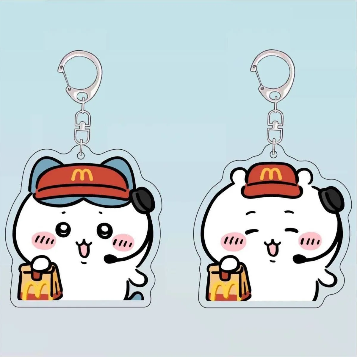 Брелок Chiikawa Usachi Xiaohachi Q версия милый мультфильм двусторонний прозрачный