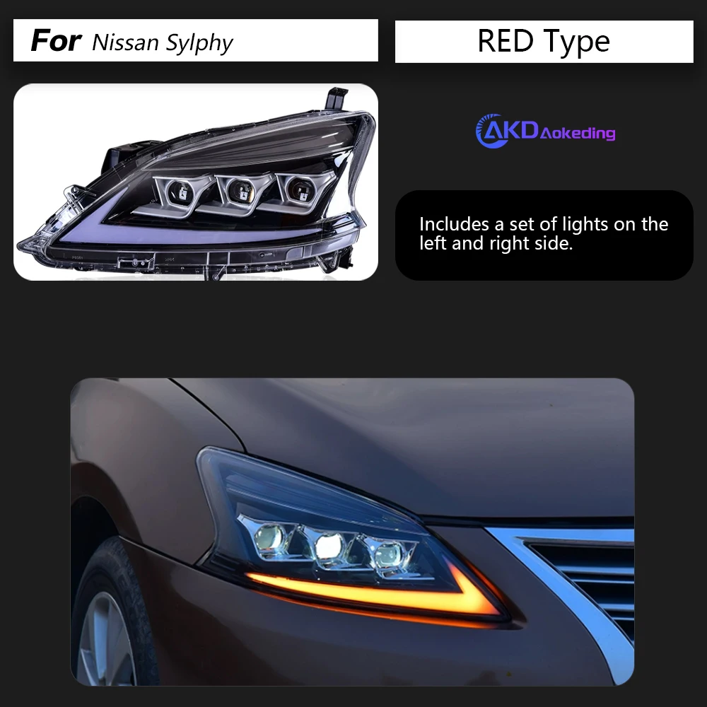 AKD автостайлинг фары для Nissan Sylphy Sentra светодиодный 2012-2015 DRL Hid вариант ангельские