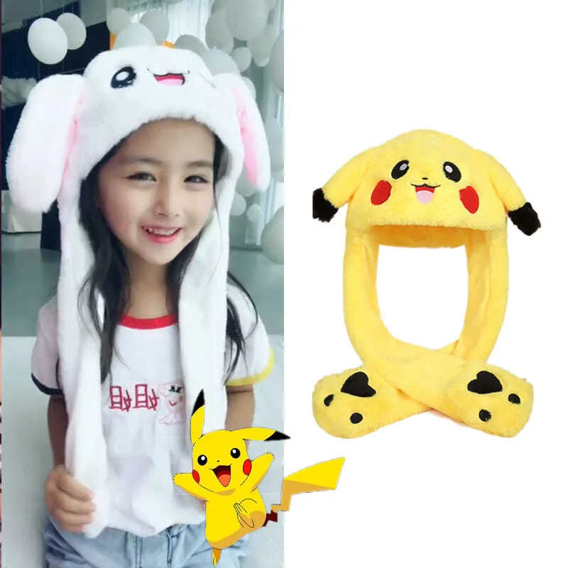 Продажа Новая популярная детская шапка Pokemon Pikachu, плюшевая шапка, шапка для прыжков с ушками из аниме, забавная игрушечная шапка для мальчиков и дево... Дешево Новая популярная детская шапка Pokemon Pikachu, плюшевая шапка, шапка для прыжков с ушками из аниме, забавная игрушечная шапка для мальчиков и дево...