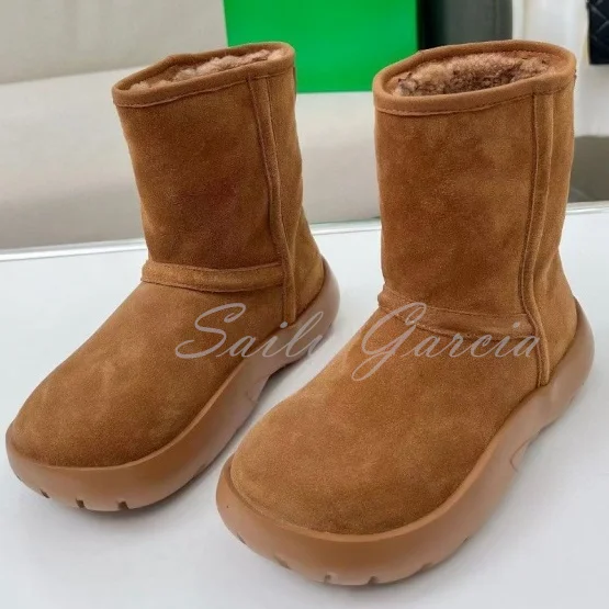

Замшевые ботинки цвета хаки на меху, зимняя женская теплая обувь с круглым носком, повседневные уличные ботильоны, однотонные зимние ботинки с подкладкой