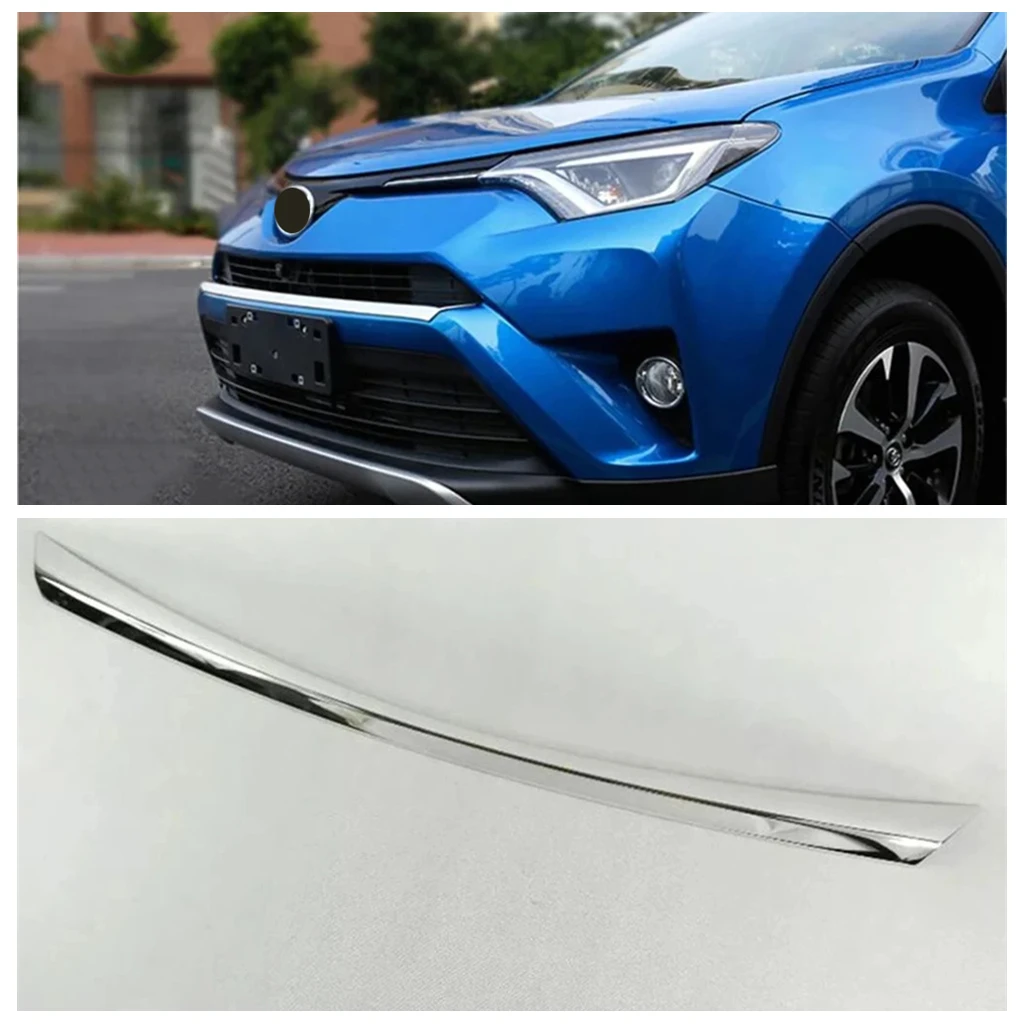 

Хромированный передний бампер автомобиля из АБС-пластика, средняя решетка, декоративная защитная накладка для Toyota RAV4 RAV 4 2016-2018, аксессуары