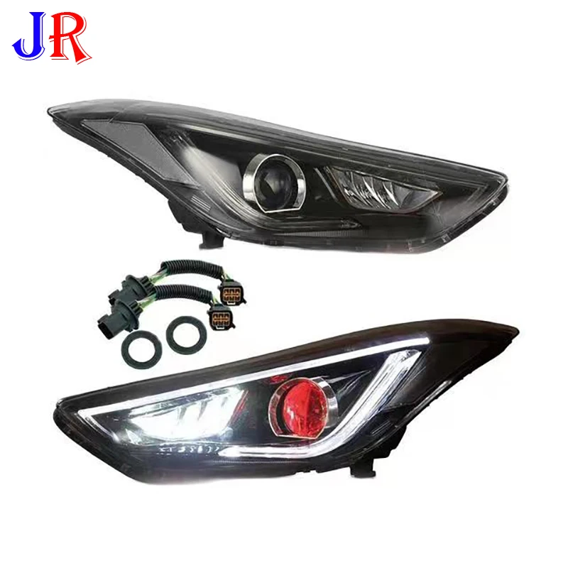 

Headlamp Car Headlight Assembly Fit for Hyundai Elantra Coupe 2011 2012 2013 - 2016 Head Light Moving Turn Signal Dual Beam Lens