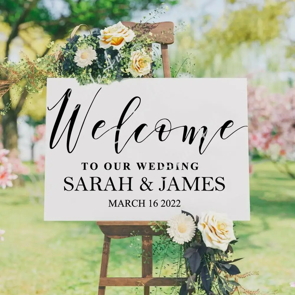 Красочные свадебные приветственные наклейки персонализированные имена