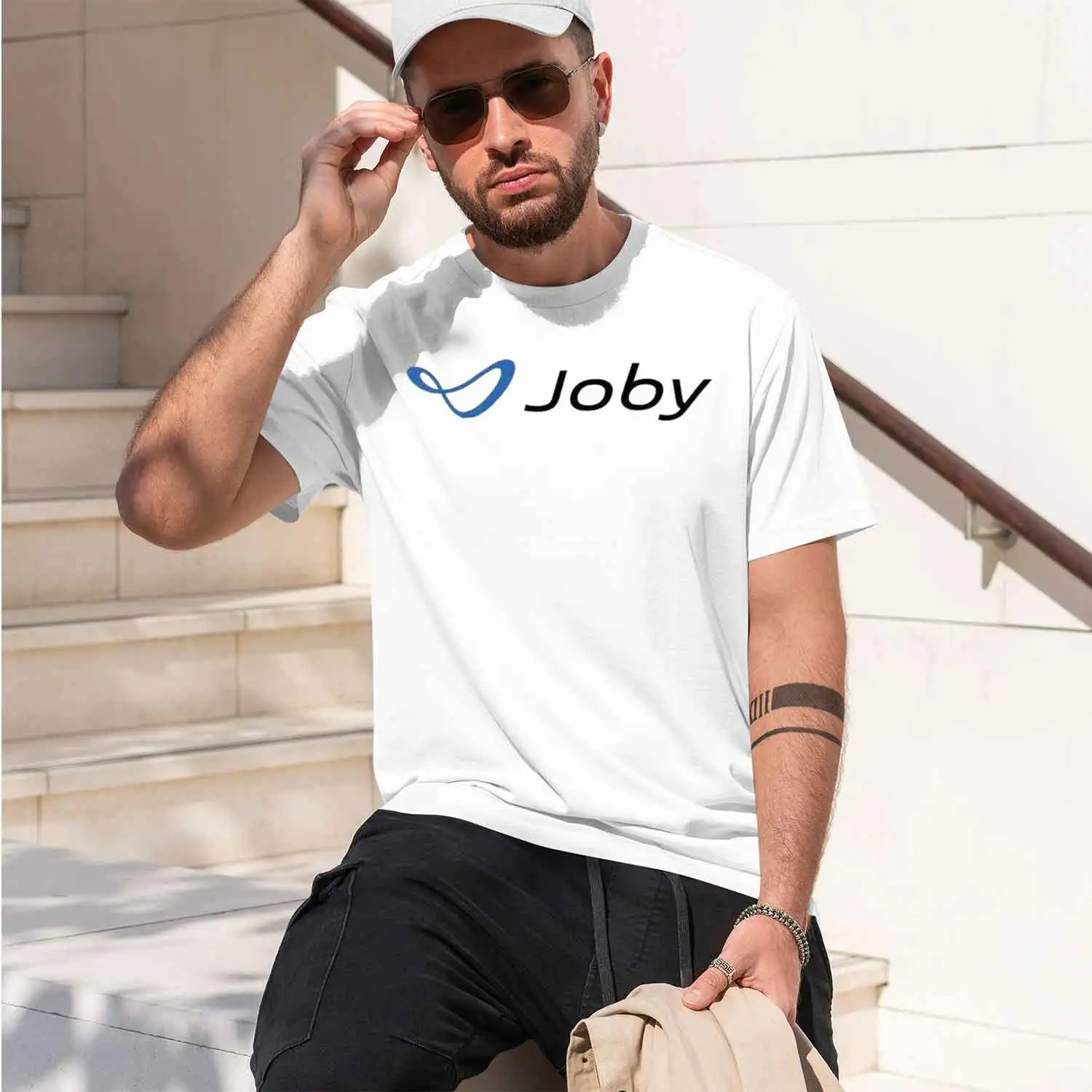 Фото Новая мужская забавная футболка с логотипом Joby Aviation, размер США S-XXL, винтажная, с эффектом потертости, удобная, в стиле стритвир, универсальная, модная, модель 2026 года. №2