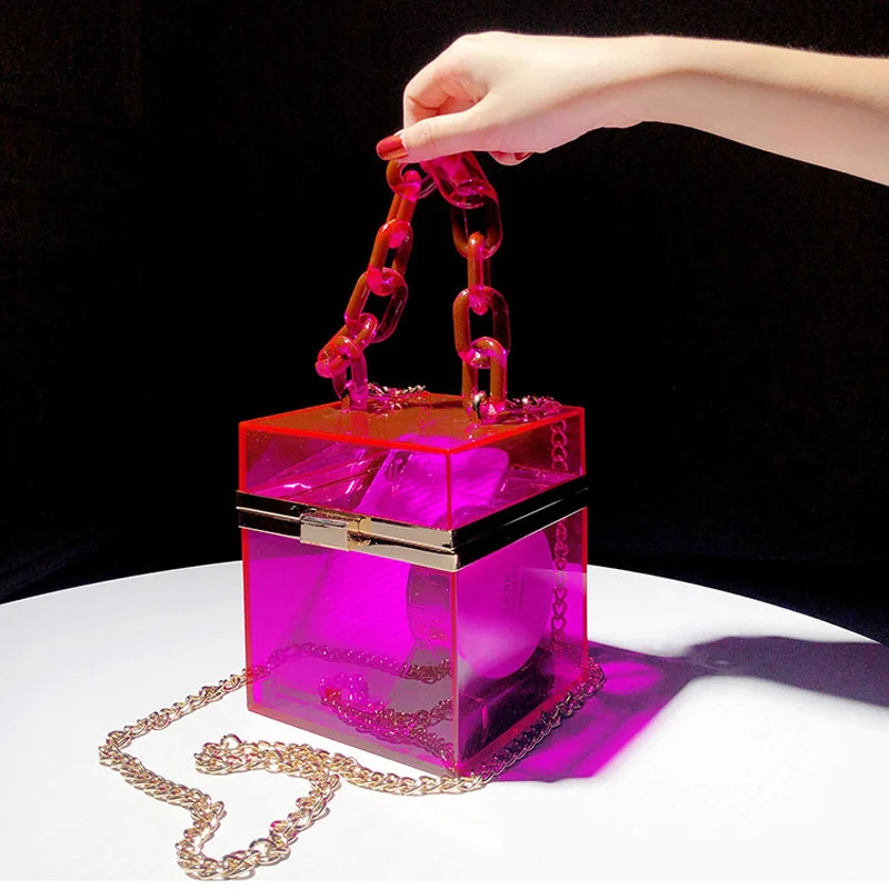 

Box Purse Acrylic Purple Clutch Elegant Handbag Bridal Party Shoulder Bag Ladies 2023 Bucket Bags for Women Trends 2023